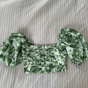 Abercrombie Cropped Puff Sleeve Top